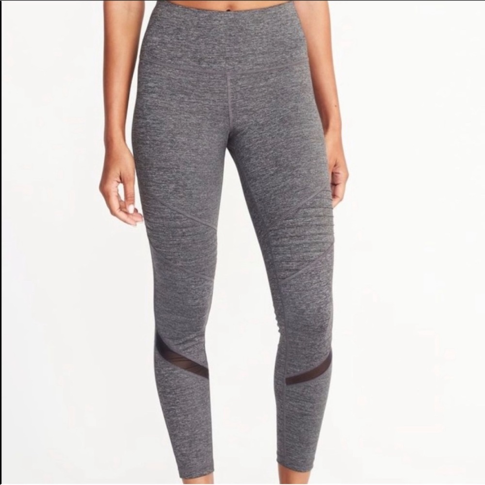 Old Navy Active High Waisted Grey Moto Leggings